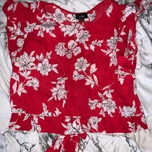 Red Flower Blouse
